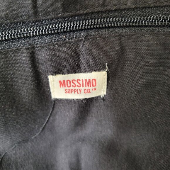 Mossimo Supply Co. Black & White Woven Boho Tote Bag With Fringe & Tassel Detail - Picture 4 of 7